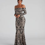 Women Elegant Sequ Sexy off Neck Dress Cocktail Evening Maxi Dress Bella Mia