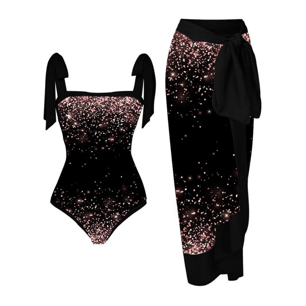 Swimsuit Multi Color Printed Sheath Gauze Skirt Anti-Exposure Two Piece Sun Protection Swimsuit for Women Bella Mia