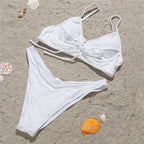 Women Swimsuit Steel Bracket Gathered Sexy Bikini Strap Backless Split Swimsuit Bikini Bella Mia