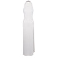Hollowed out Halter Backless High Bifurcated Rivet Diamond Women Clothing Solid Color Dress Bella Mia