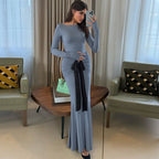 Women Clothing Summer Solid Color Pleated Waist Controlled Lace up Long Sleeve Dress Women Bella Mia