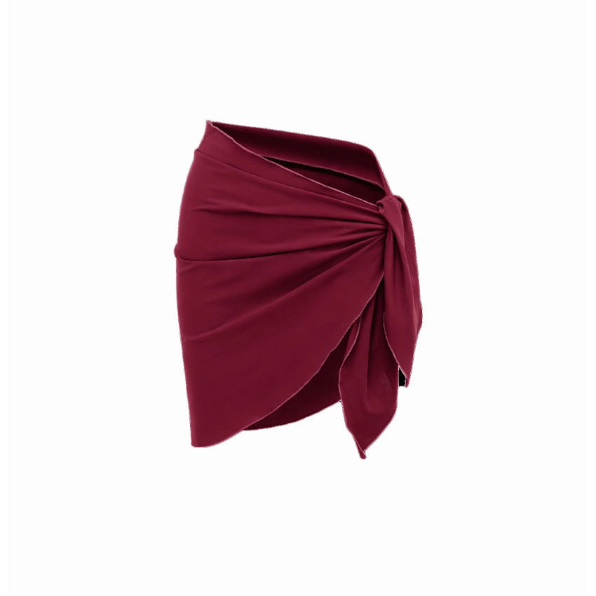 Bikini Wine Red Niche Design Tube Top Split Swimsuit Women Bella Mia