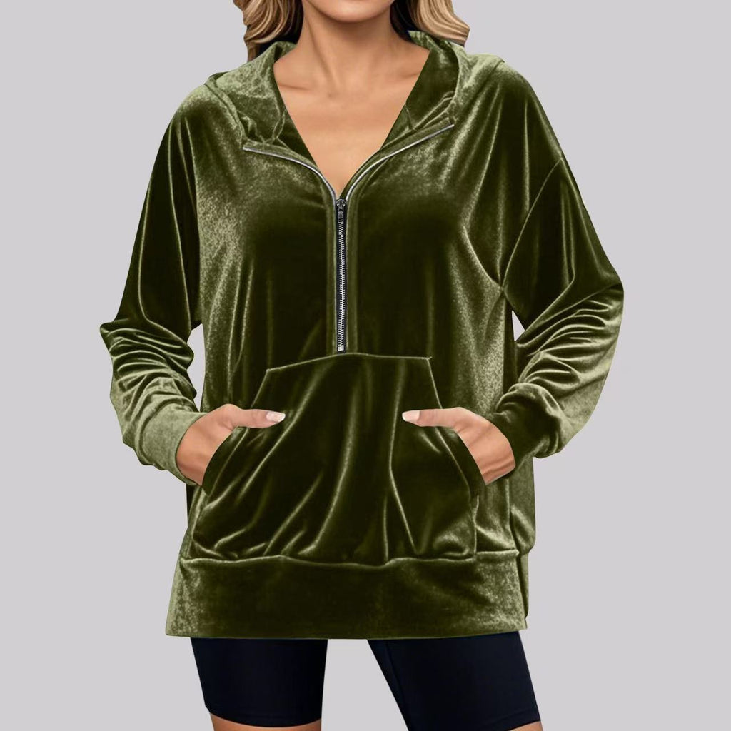 Autumn Winter Casual Loose Comfortable Velvet Elegant Long Sleeve Easy Matching Coat Women Bella Mia