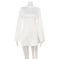 Slim Fit Slimming Light Luxury Court Advanced Satin Cape Sleeve Dress Short Dress Bella Mia