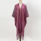 Beach Solid Color Sun Proof Tassel Knitting Beach Cover Up Sweater Shawl Cardigan Bella Mia