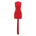 Spring Summer Women Sexy Deep V Plunge High Waist Figure Flattering Sheath Solid Color Dress Bella Mia