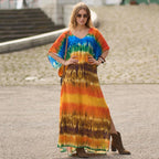 Rayon Positioning Printing Beach Cover up Loose Vacation Dress Beach Cover Up Colors Bella Mia