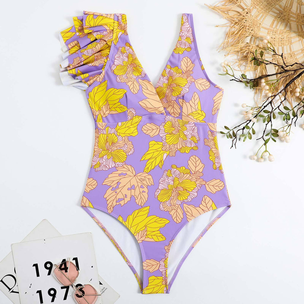 Sexy Swimsuit Women Vintage Ruffled Swimsuit Bikini Mesh Beach Skirt Set Bella Mia