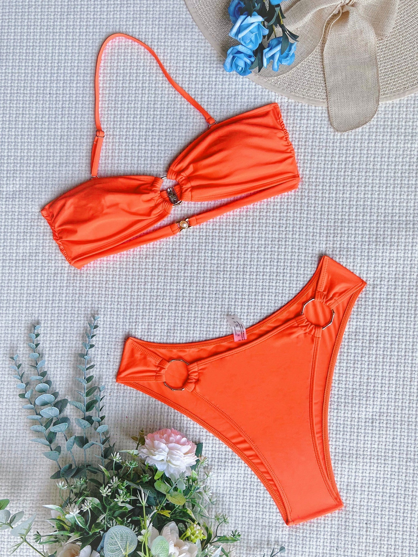 Bikini Halter Swimsuit Sexy Swimsuit Women Backless Swimsuit Solid Color Bikini Bella Mia