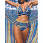 Bikini Sexy Cross High Waist Split Swimsuit Women Extra Long Sun Protective Blouse Bella Mia