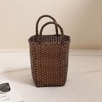 Gold Silver Color Portable Vegetable Basket Bag Solid Color Large Capacity Hand Carrying Woven Bag Seaside Vacation Beach Bag Bella Mia