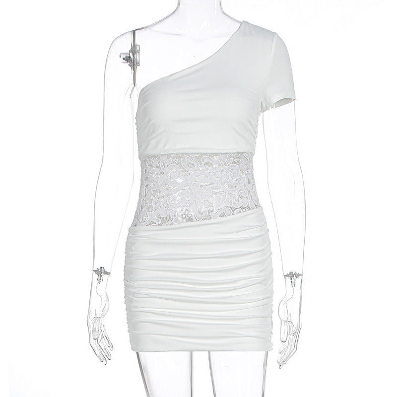 Summer Women Clothing Sexy Shoulder Lace Slim Fit Patchwork Hip Bag Dress Bella Mia
