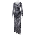 Women Clothing Autumn Retro Sexy off Shoulder Zebra Stripe Slim Fit Long Sleeve Dress Women Bella Mia