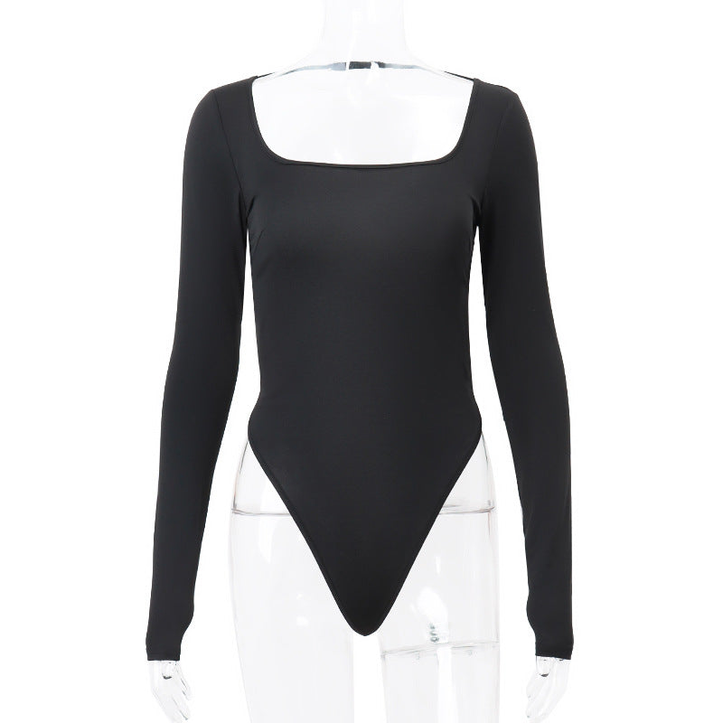 Women Clothing Autumn Sexy Sexy U Collar Hollow Out Cutout out Elegant Slim Fit Long Sleeve Jumpsuit for Women Bella Mia