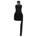 Autumn Winter Women Clothing Sexy Mesh Stitching Slim Slim Backless Halter Sheath Dress Bella Mia