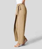 Workwear Women Work Pant Casual Texture Wide Leg Professional Trousers Belt Pants Bella Mia