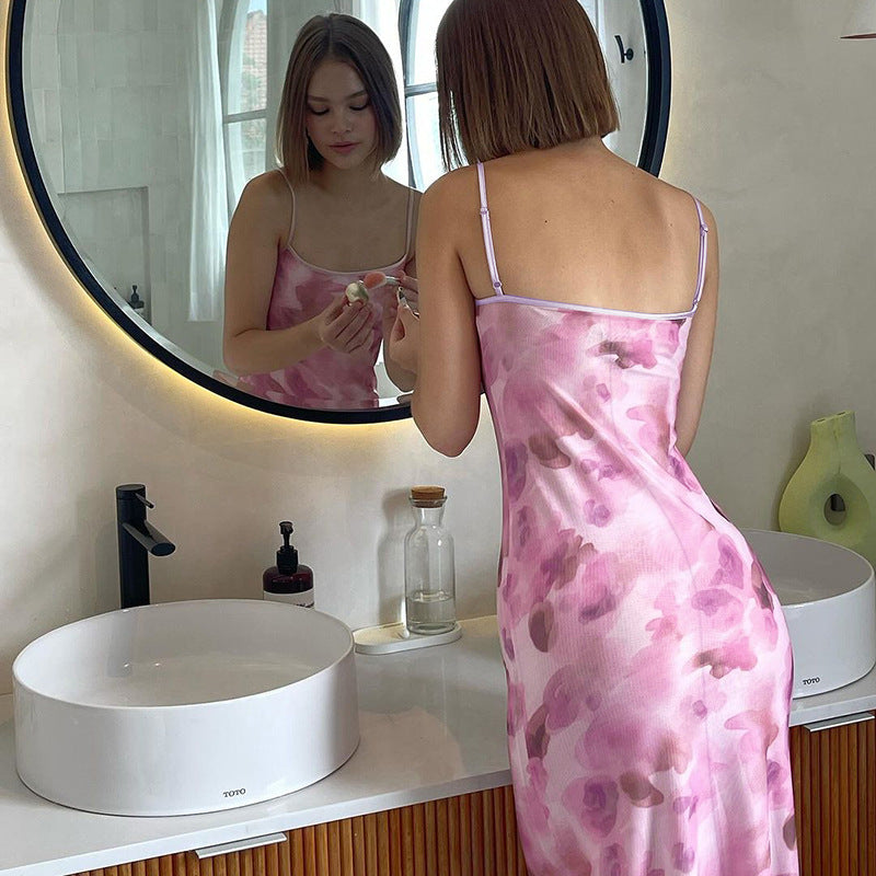 Sexy Spaghetti Strap Floral Print Slim Fit Dress Summer Hip Women Bella Mia