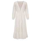 Chiffon Stitching Lace Lace Beach Cover Up Sexy Cardigan Loose Vacation Beach Cover Up Bella Mia