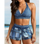 Split Swimsuit Three-Piece Bikini plus Size Swimwear Bikini Seaside Vacation Boxers Bella Mia