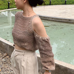 Summer Beach Women Solid Color Sexy Knitted Hollow Out Cutout Bikini Swimsuit Sun Protection Outer Wear Bella Mia