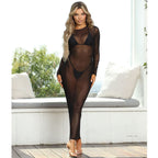 Sexy Women Mesh Perspective Long Sleeve Women Dress Bella Mia