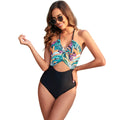 One Piece Swimsuit Women Printed Stitching Leaves One Piece Swimsuit Swimwear Bella Mia