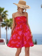 Women Clothing Printed Smocking Dress Bella Mia