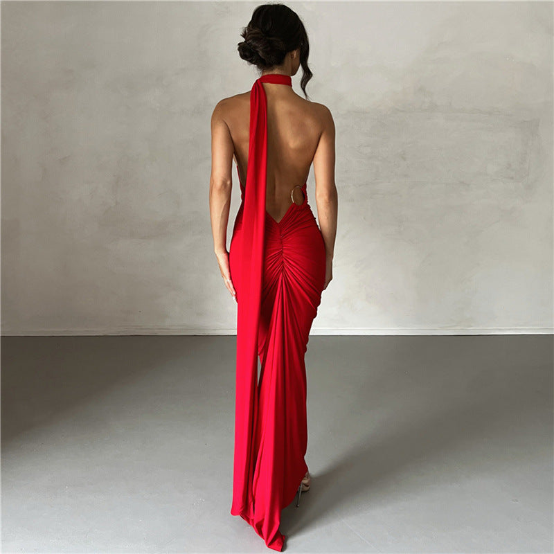 Summer Women Clothing Sexy Backless Halter Sheath Slim Fit Evening Dress Dress for Women Bella Mia
