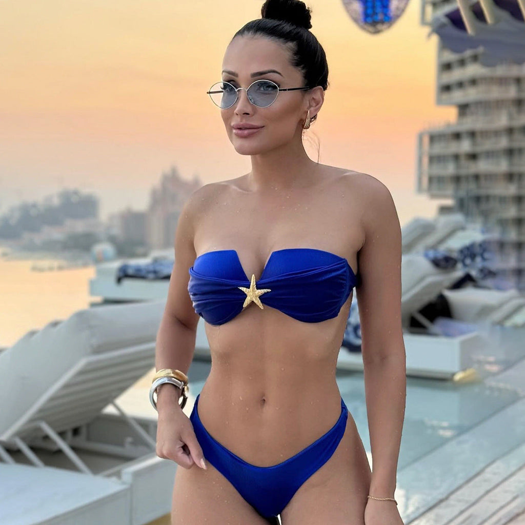 Bikini Sexy Bikini Tube Top Stitching Split Women Swimsuit Swimsuit Women Bella Mia