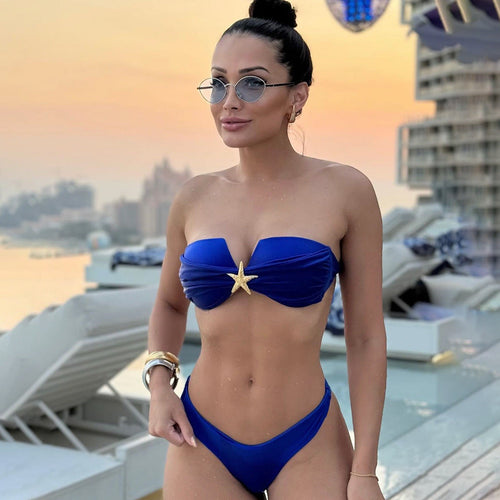 Bikini Sexy Bikini Tube Top Stitching Split Women Swimsuit Swimsuit Women Bella Mia