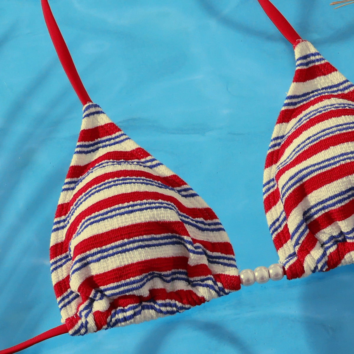 Swimsuit Women Split Three Piece Striped Sexy Kini Bikini Swimsuit