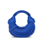 Hand Woven Faux Leather Portable Crescent Women Bag Knotted Noodles Bag Hand Carrying Cloud Underarm Bag Bella Mia