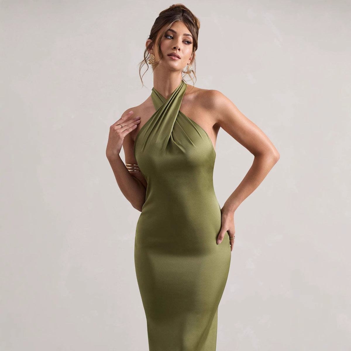 Halter Evening Dress Elegant Slim Dress Cocktail Party Dress Bella Mia