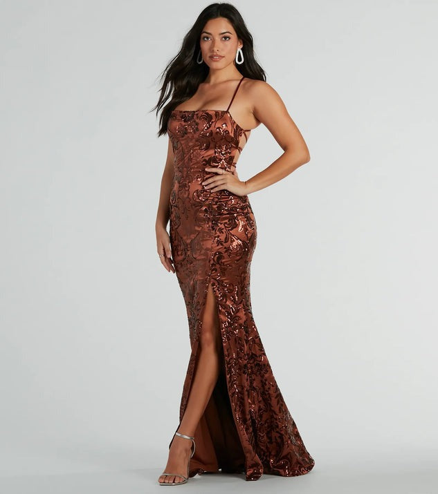 Popular Sequin Sling Dress Women Maxi Dress Slim Split Evening Dress Bella Mia