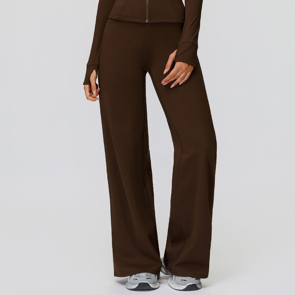 Casual Trousers Fleece-Lined Keep Warm High Waist Wide Leg Pants Outdoor Sports Running Wide Leg Pants Women Bella Mia