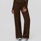 Casual Trousers Fleece-Lined Keep Warm High Waist Wide Leg Pants Outdoor Sports Running Wide Leg Pants Women Bella Mia
