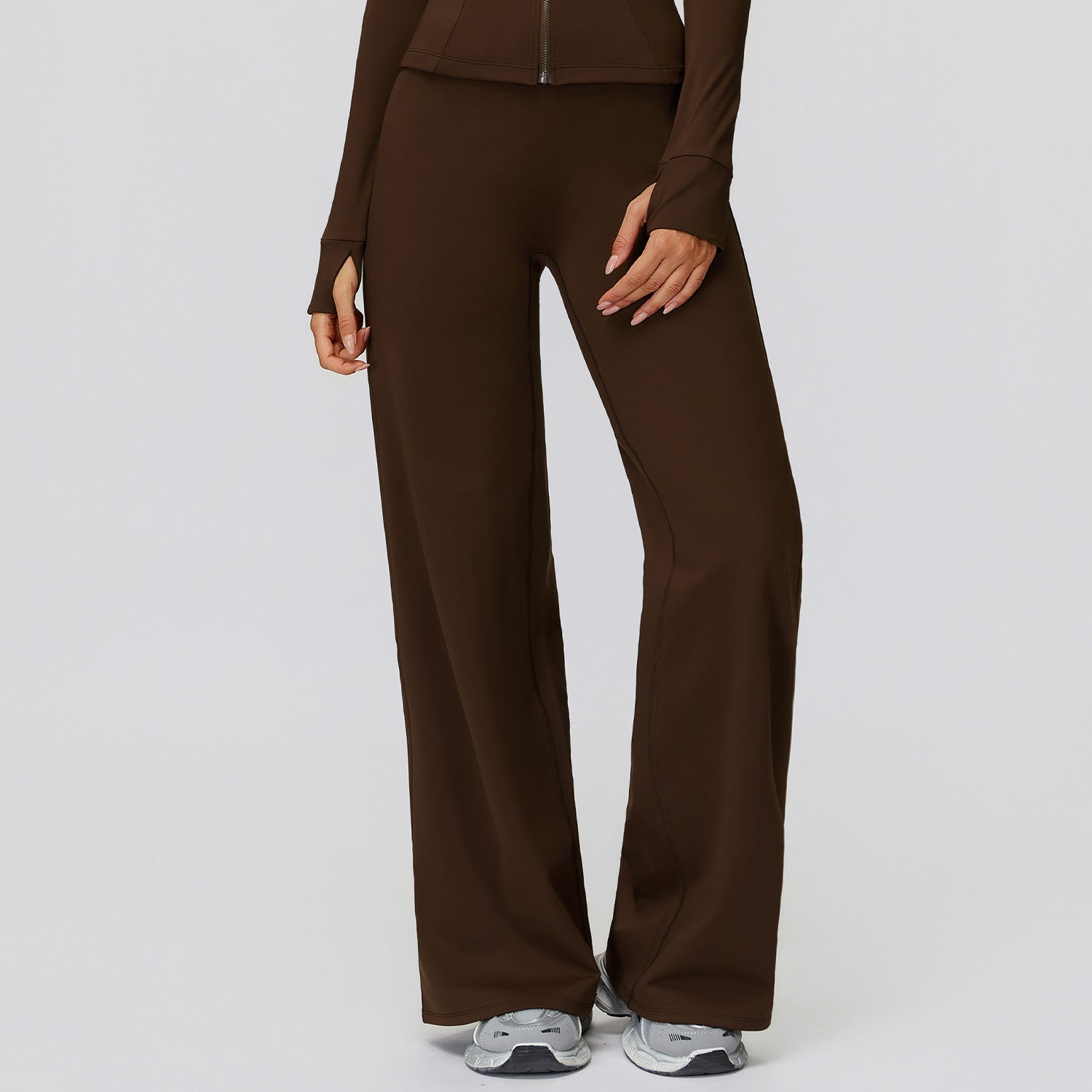 Casual Trousers Fleece-Lined Keep Warm High Waist Wide Leg Pants Outdoor Sports Running Wide Leg Pants Women Bella Mia