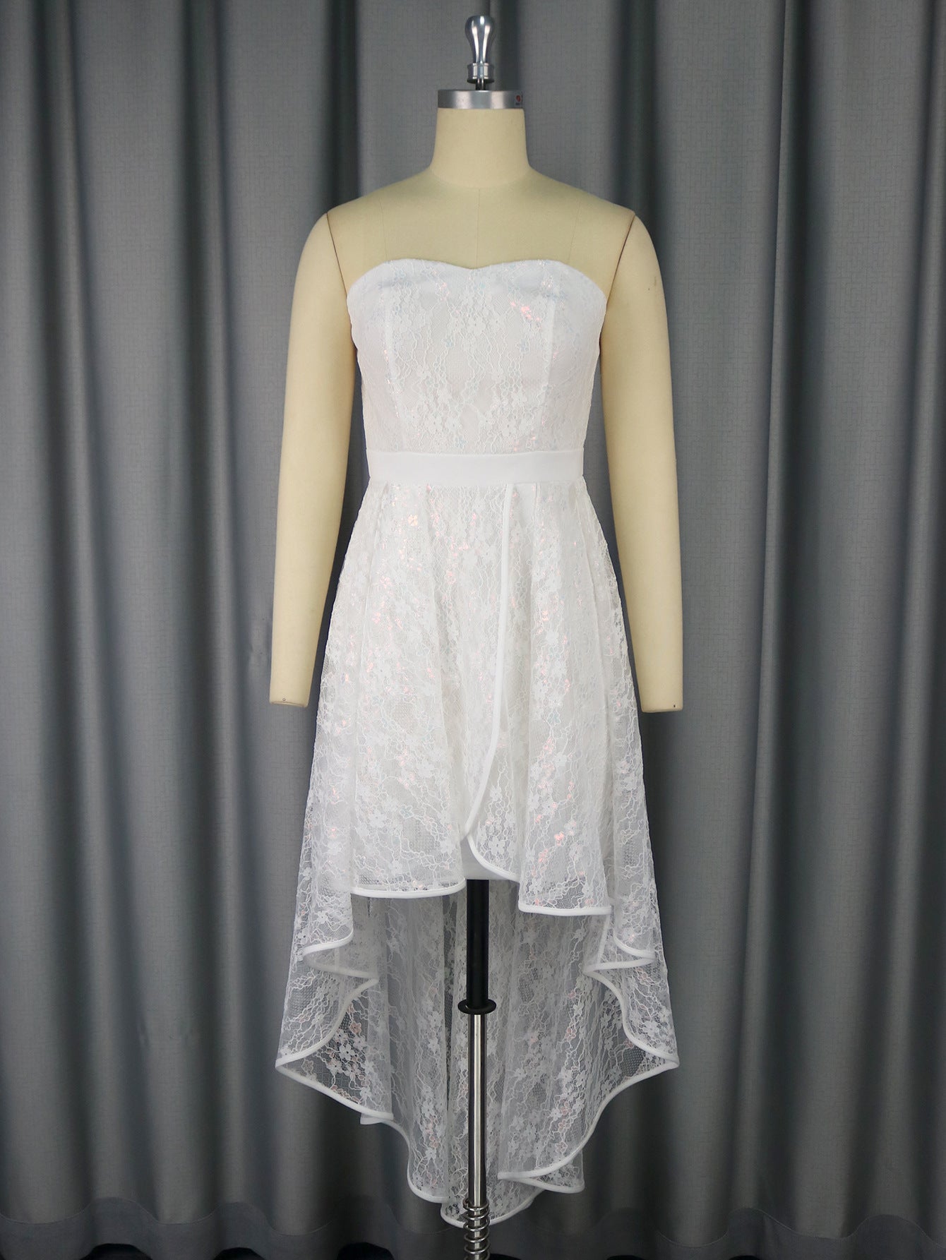 Arrival Sexy Tube Top Dress Jacquard Lace Elegant a Swing Wedding Bridesmaid Dress White Dress Bella Mia