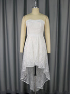 Arrival Sexy Tube Top Dress Jacquard Lace Elegant a Swing Wedding Bridesmaid Dress White Dress Bella Mia