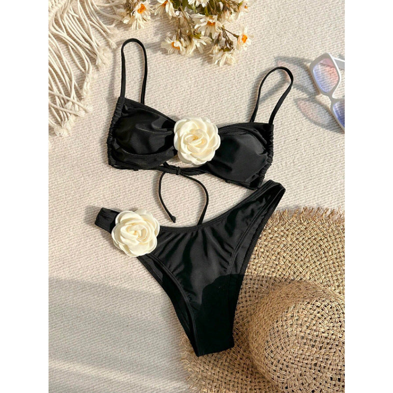Three Dimensional Floral Sexy Bikini Swimsuit Women Vacation Beach Bikini Swimsuit Bella Mia