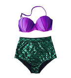 Arrival Split Swimsuit Bikini Ladies Bronzing Hard Bag Shell Mermaid High Waist Swimsuit Bella Mia