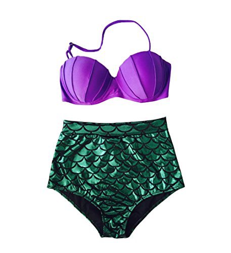 Arrival Split Swimsuit Bikini Ladies Bronzing Hard Bag Shell Mermaid High Waist Swimsuit Bella Mia