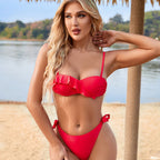 Sexy Bikini Vacation Swimsuit Sling Split Strap Backless Ruffled Swimsuit Bikini Bella Mia