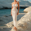 Holiday Dress Side Waist Hollowed Adjustable Strap Sexy Beach Blouse Dress Crochet hook Bella Mia