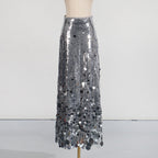 Sequined Dress Spring High Grade All-Match Waist Slimming Solid Skirt Bella Mia