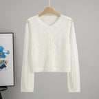 All Matching Hollow Out Cutout Sun Protection Short Knitted Cardigan Women Summer Figure Flattering Outerwear Top Bella Mia
