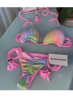 Hand Knitted Rope Swimsuit Sexy Bikini Women Split Solid Color Sexy Multicolor Braided Rope Bikini Bella Mia