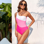Swimsuit Solid Color Stitching One Piece Swimsuit Women Swimwear Bella Mia