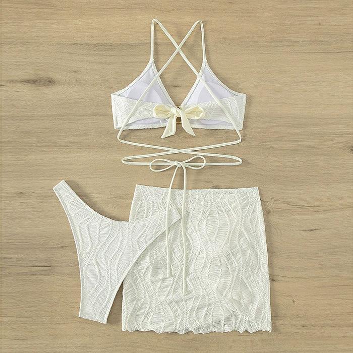 Summer 2023 New Arrival Girls Separates Swimsuit Skirt Bikini Pure Color Swimming Suit Beach Sexy Bikini LUXLIFE BRANDS