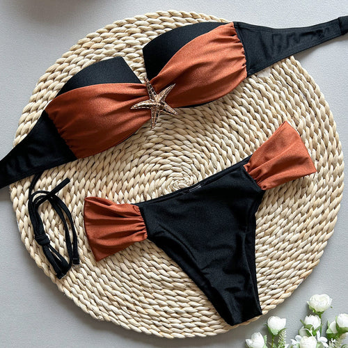 Bikini Sexy Bikini Tube Top Stitching Split Women Swimsuit Swimsuit Women Bella Mia